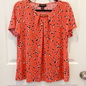 Liz Claiborne Career Coral Top with Gold Detail